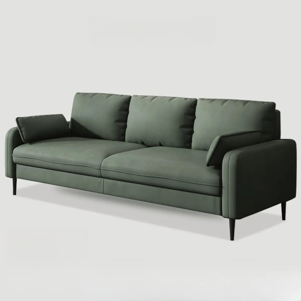 Grey Water Resistant Leather Square Arm Office Sofa Image - 19