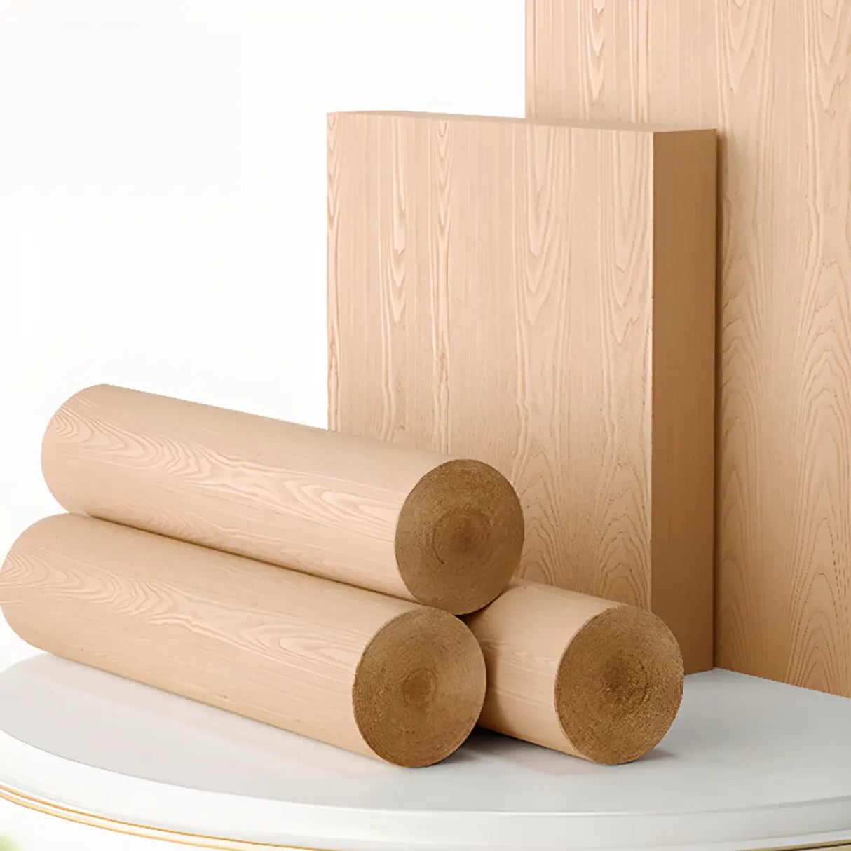 Grey Wood Drawers Rectangle Butcher Block Writing Desk Image - 10