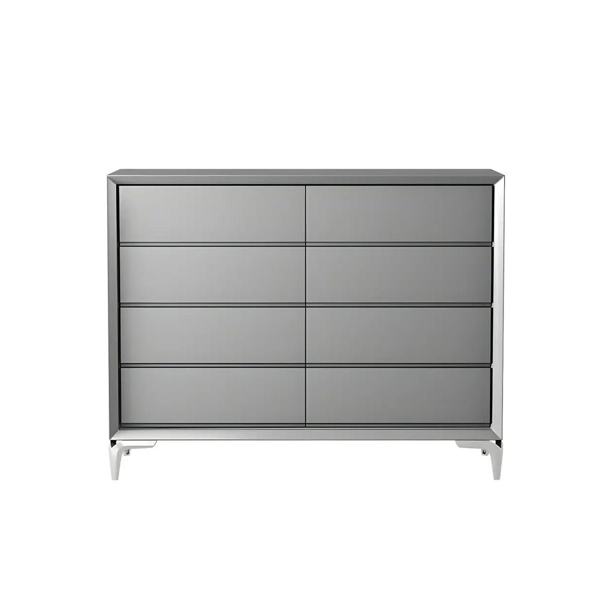 Grey Wood Standard Height Dresser with Eight Drawers Image - 7