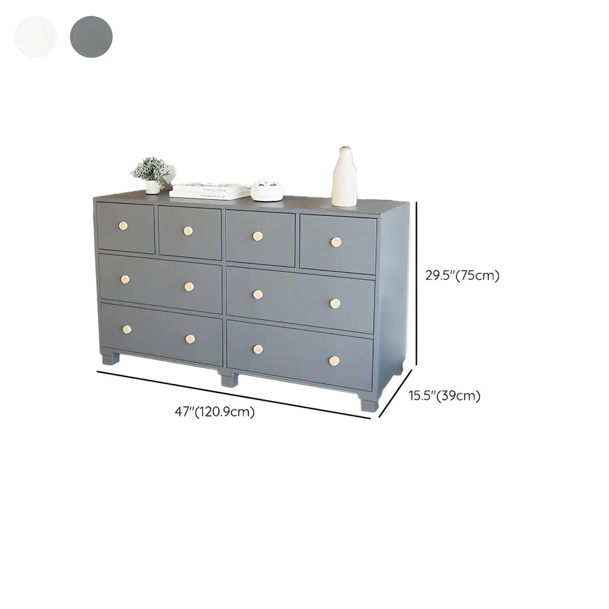 Grey Wood Tipover Restraint Device Dresser for Bedroom Image - 12