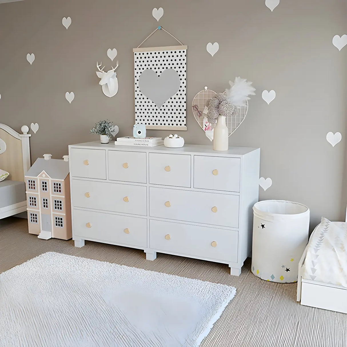 Grey Wood Tipover Restraint Device Dresser for Bedroom Image - 4