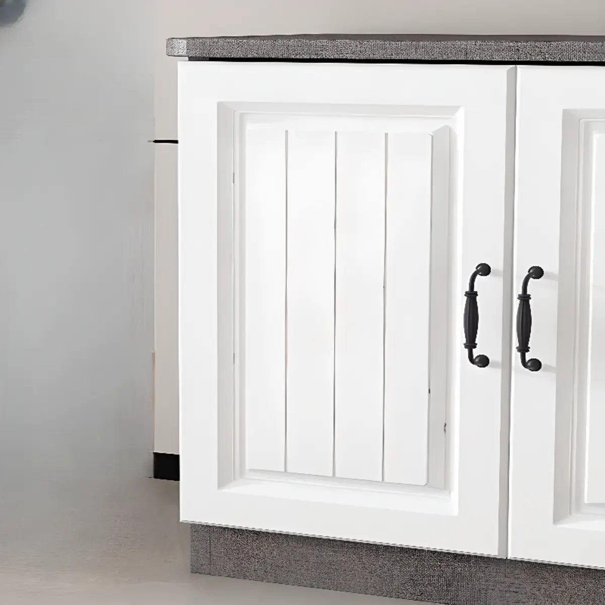 Grey Wooden Cabinet Drawers Rectangular TV Stand Image - 17