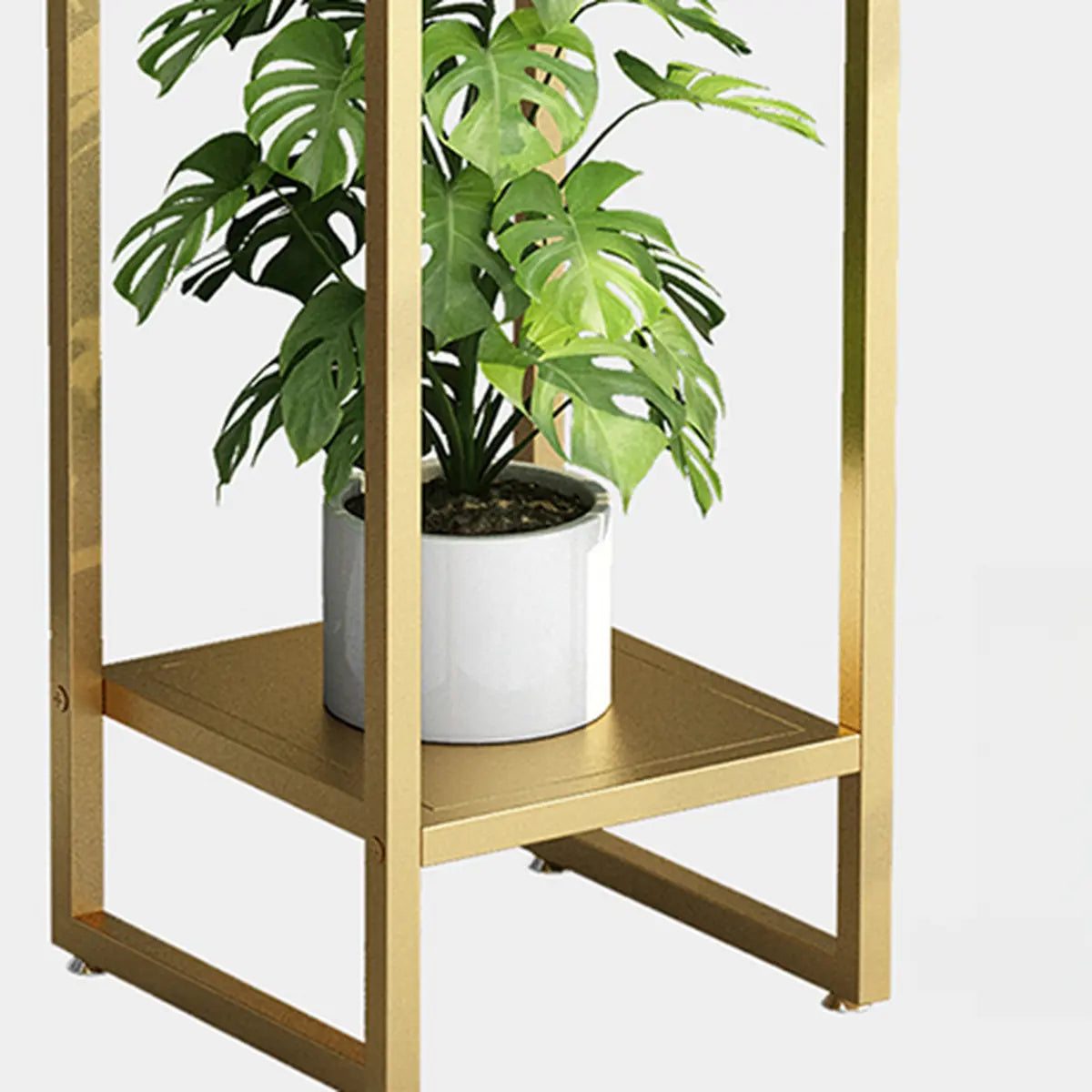 Ground Metal Nesting 2-Tier Square Plant Stand Black Image - 16
