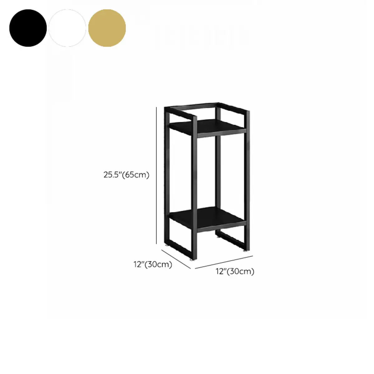 Ground Metal Nesting 2-Tier Square Plant Stand Black