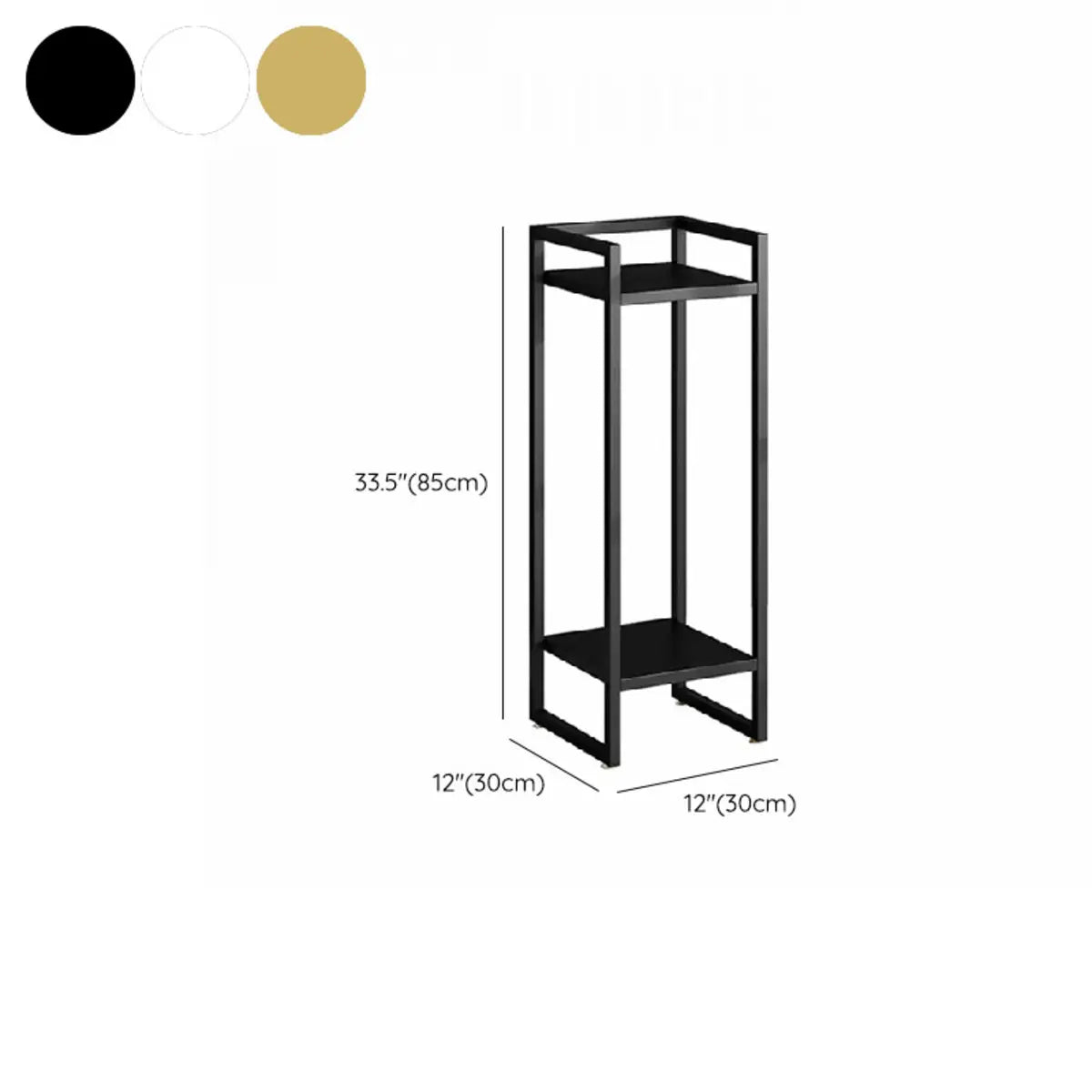 Ground Metal Nesting 2-Tier Square Plant Stand Black Image - 19