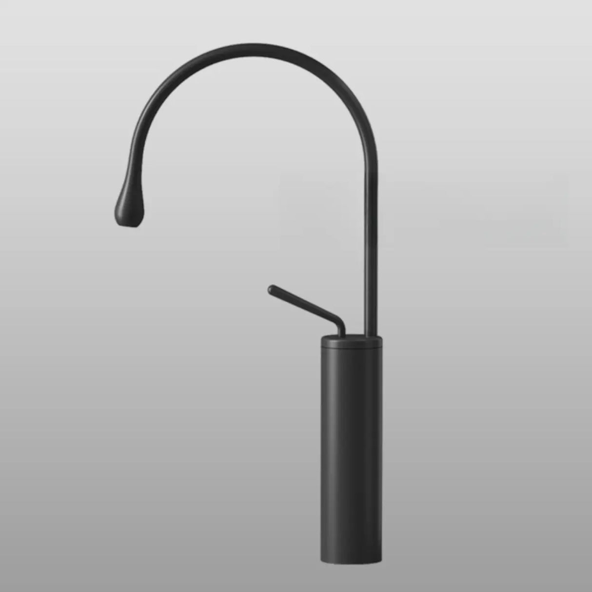 Gun Grey Oval Ceramic Vessel Sinks with Center Trapway Image - 10