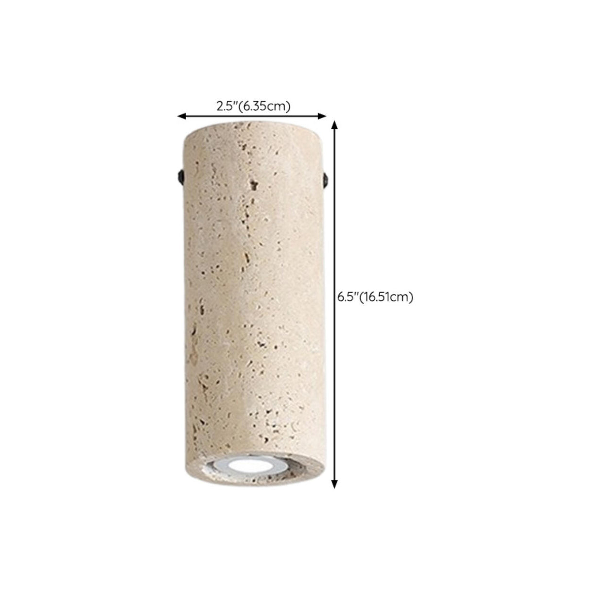 Hallway Beige Cylinder Stone Flush Mount Ceiling Light Image - 18