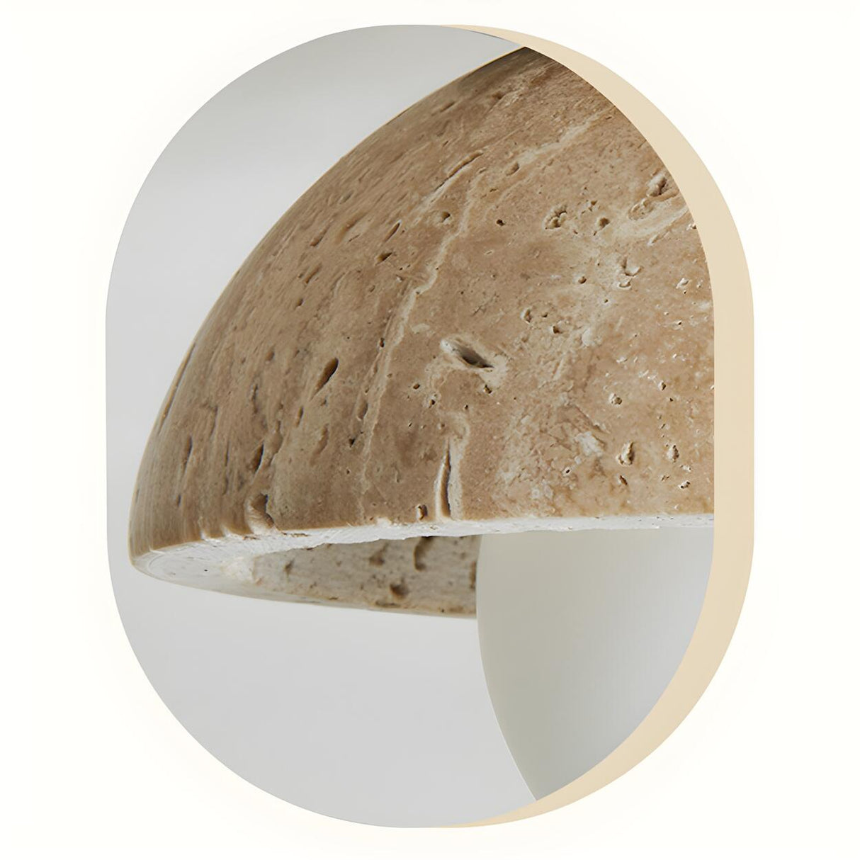 Hallway Beige Stone Semi Flush Mount Ceiling Light Image - 6
