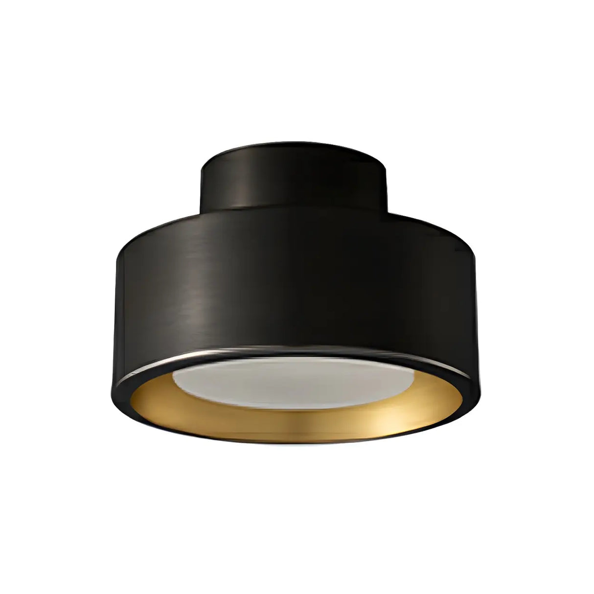 Hallway Black Cylinder LED Semi-Flush Mount Light Image - 5