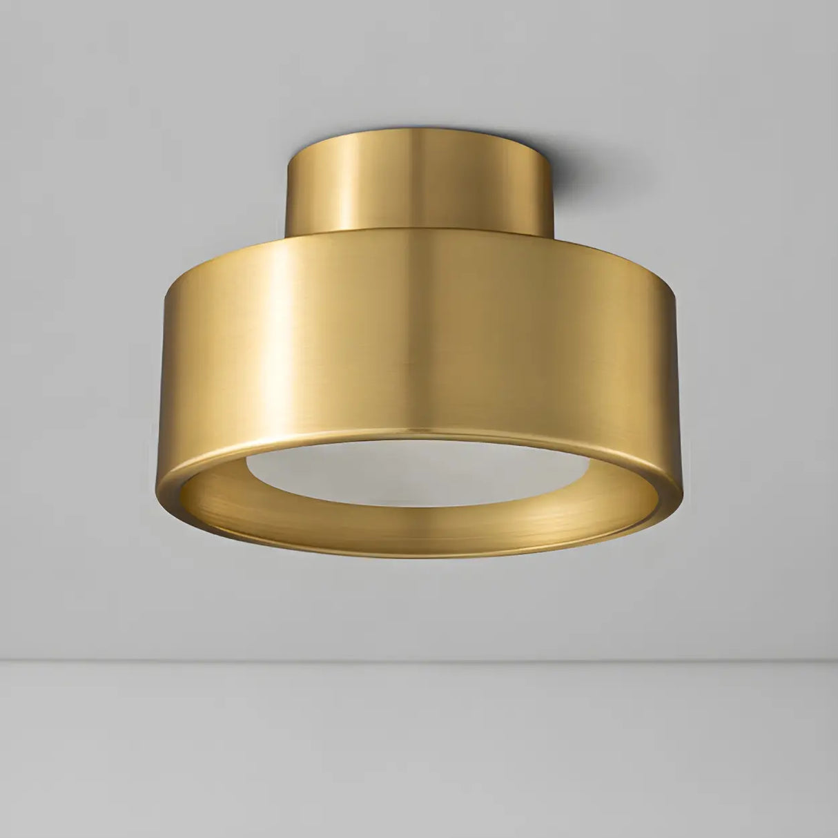 Hallway Black Cylinder LED Semi-Flush Mount Light Image - 7