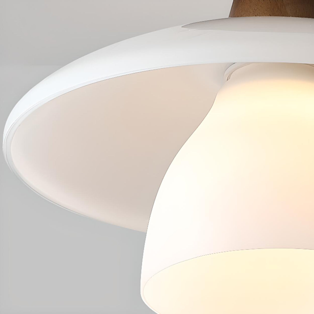 Hallway Disc Trumpet White Semi-Flush Mount Light Image - 11