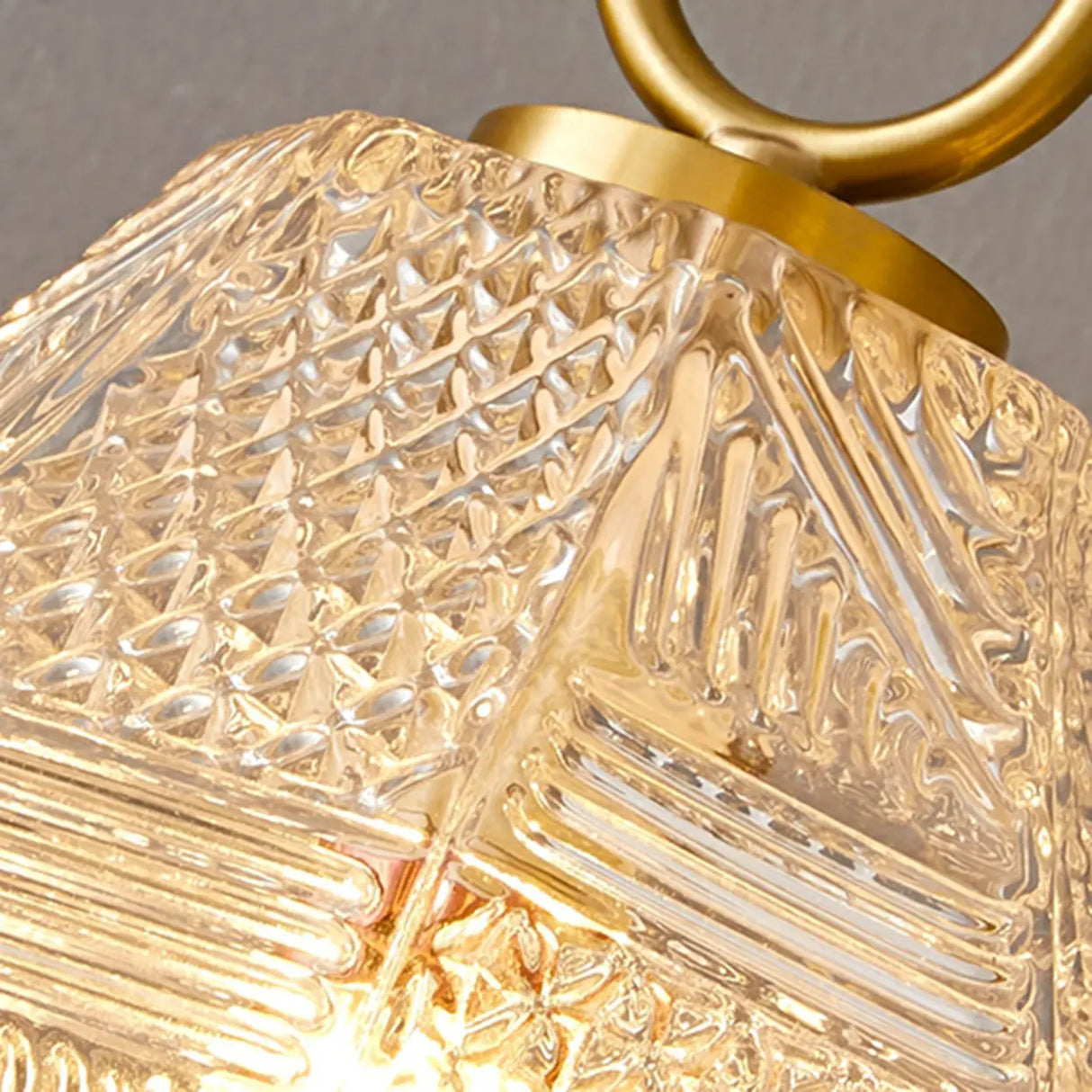 Hallway Gold Geometric Crystal Semi-Flush Mount Light Image - 10