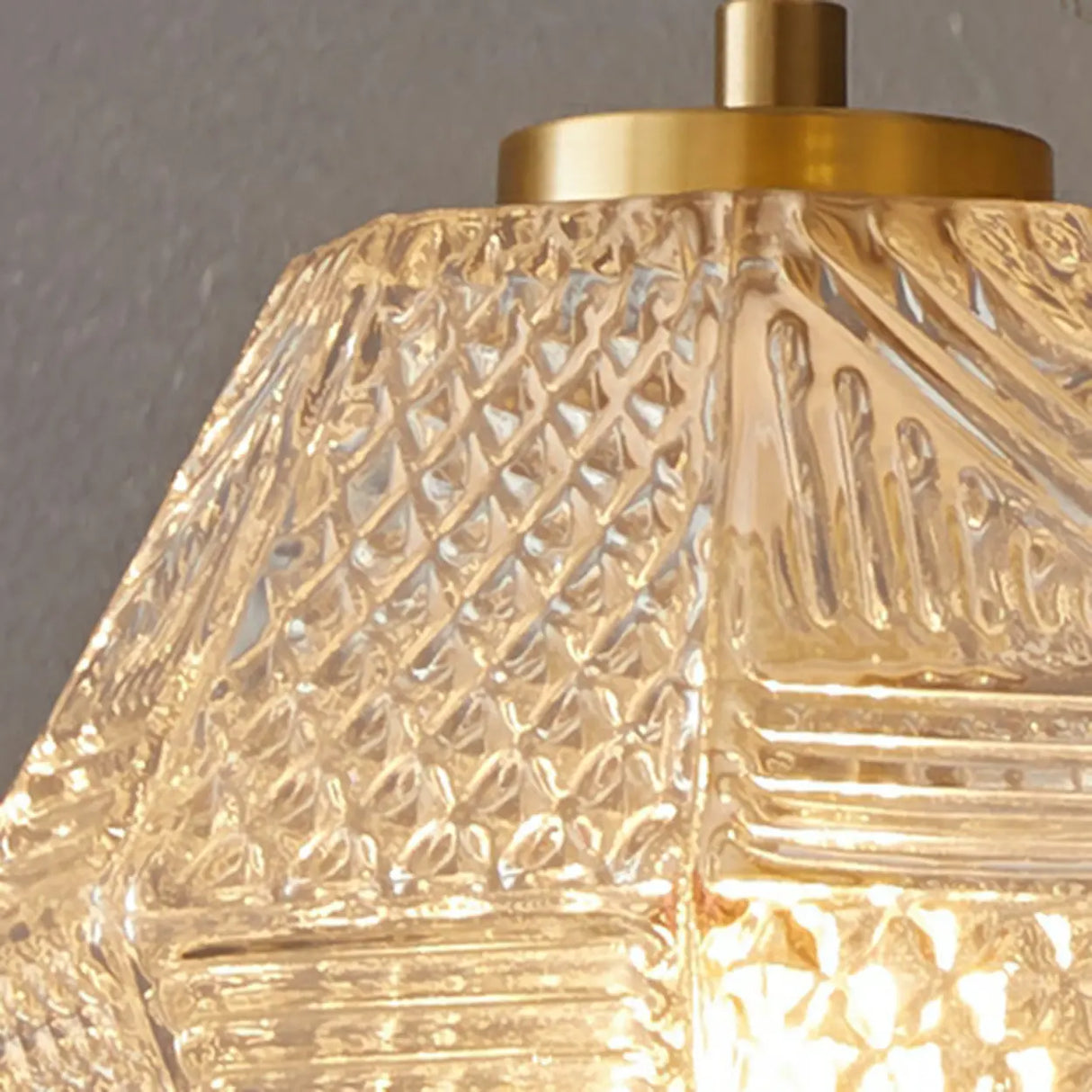 Hallway Gold Geometric Crystal Semi-Flush Mount Light Image - 14