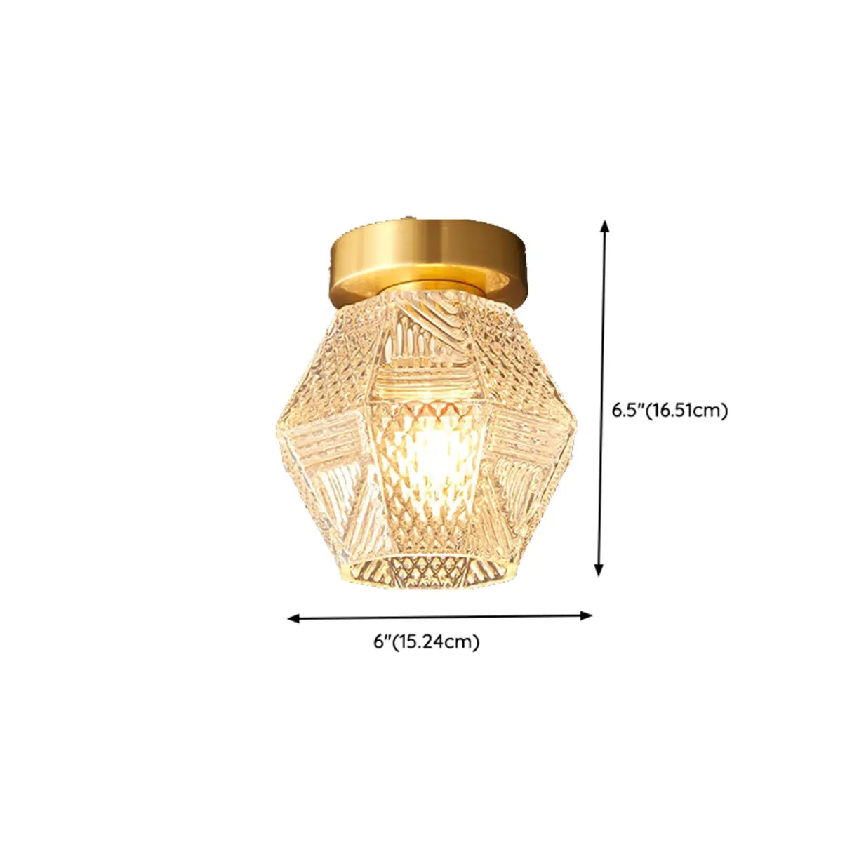 Hallway Gold Geometric Crystal Semi-Flush Mount Light Image - 16