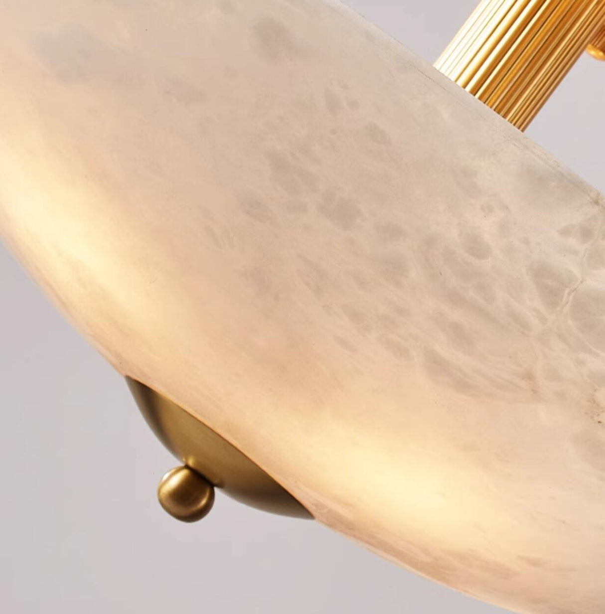 Hallway Stone Bowl Golden Semi-Flush Ceiling Light Image - 8