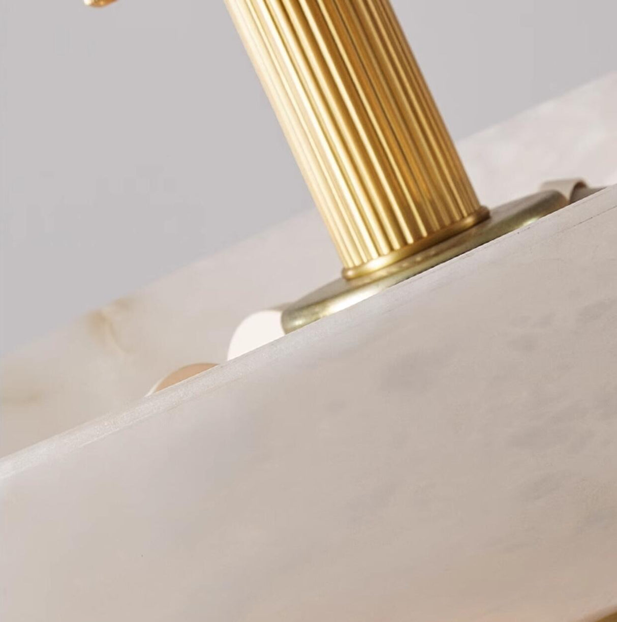 Hallway Stone Bowl Golden Semi-Flush Ceiling Light Image - 9