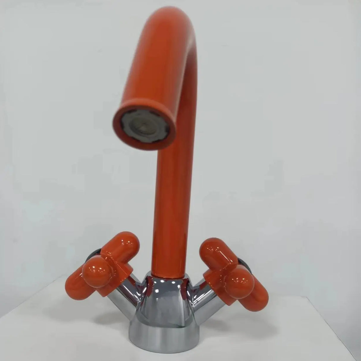 Handle Included L-Shape Copper Red Bathroom Sink Faucet Image - 12