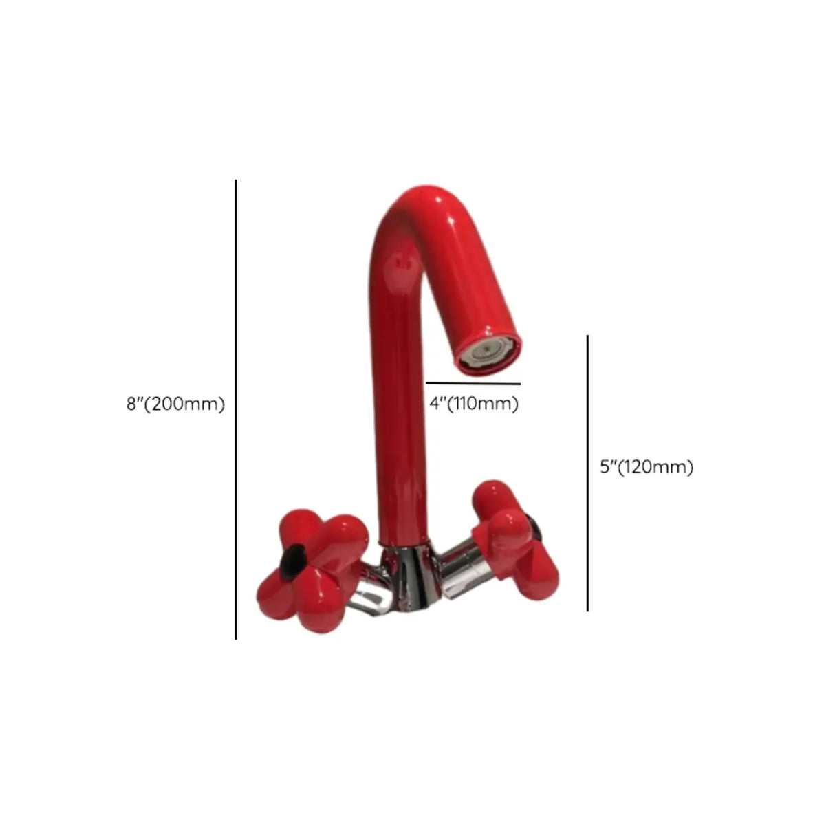 Handle Included L-Shape Copper Red Bathroom Sink Faucet