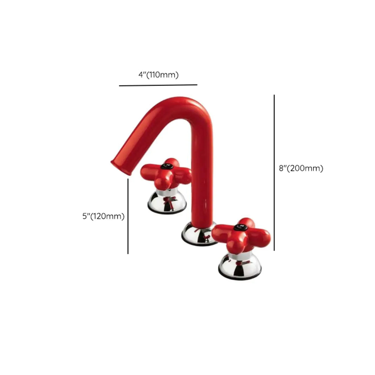 Handle Included L-Shape Copper Red Bathroom Sink Faucet Image - 16