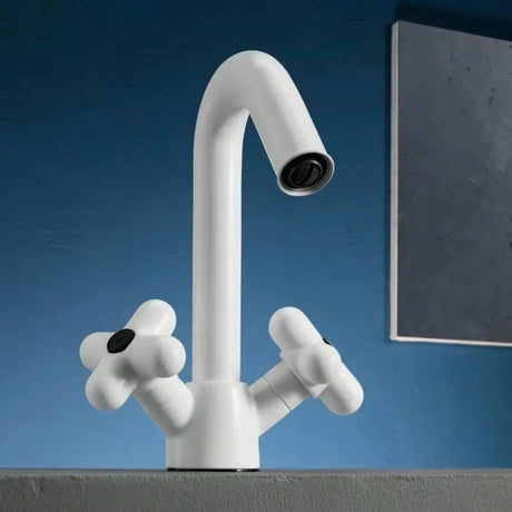 Handle Included L-Shape Copper Red Bathroom Sink Faucet Image - 3