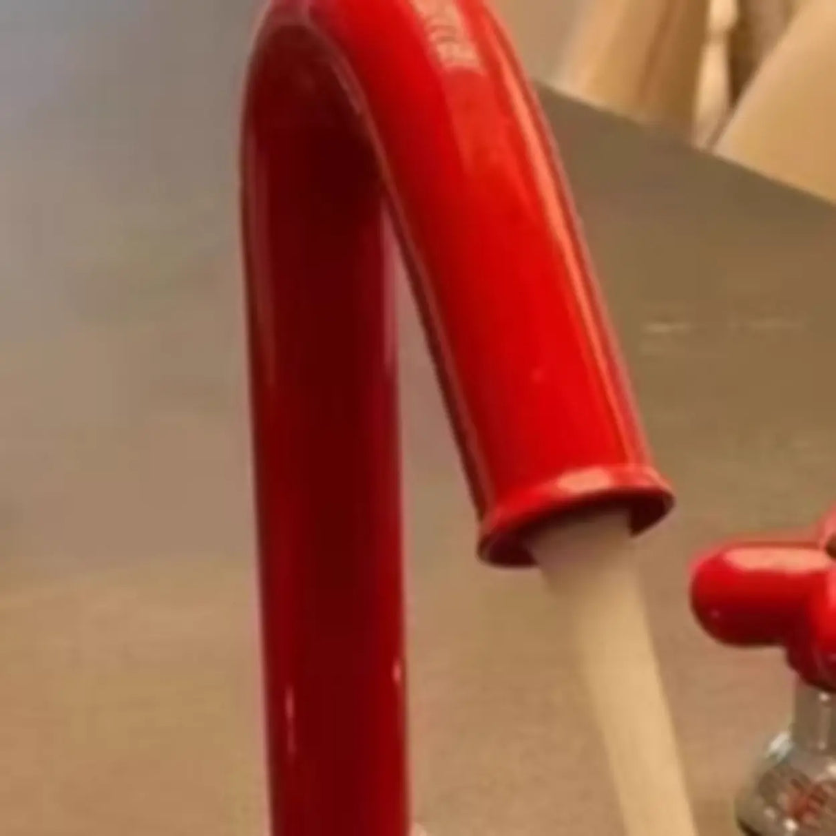 Handle Included L-Shape Copper Red Bathroom Sink Faucet Image - 4