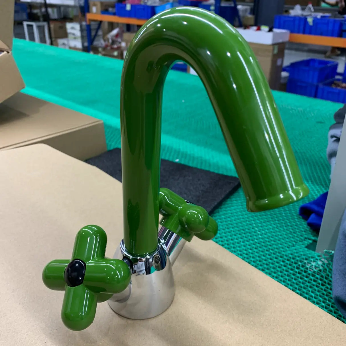 Handle Included L-Shape Copper Red Bathroom Sink Faucet Image - 5