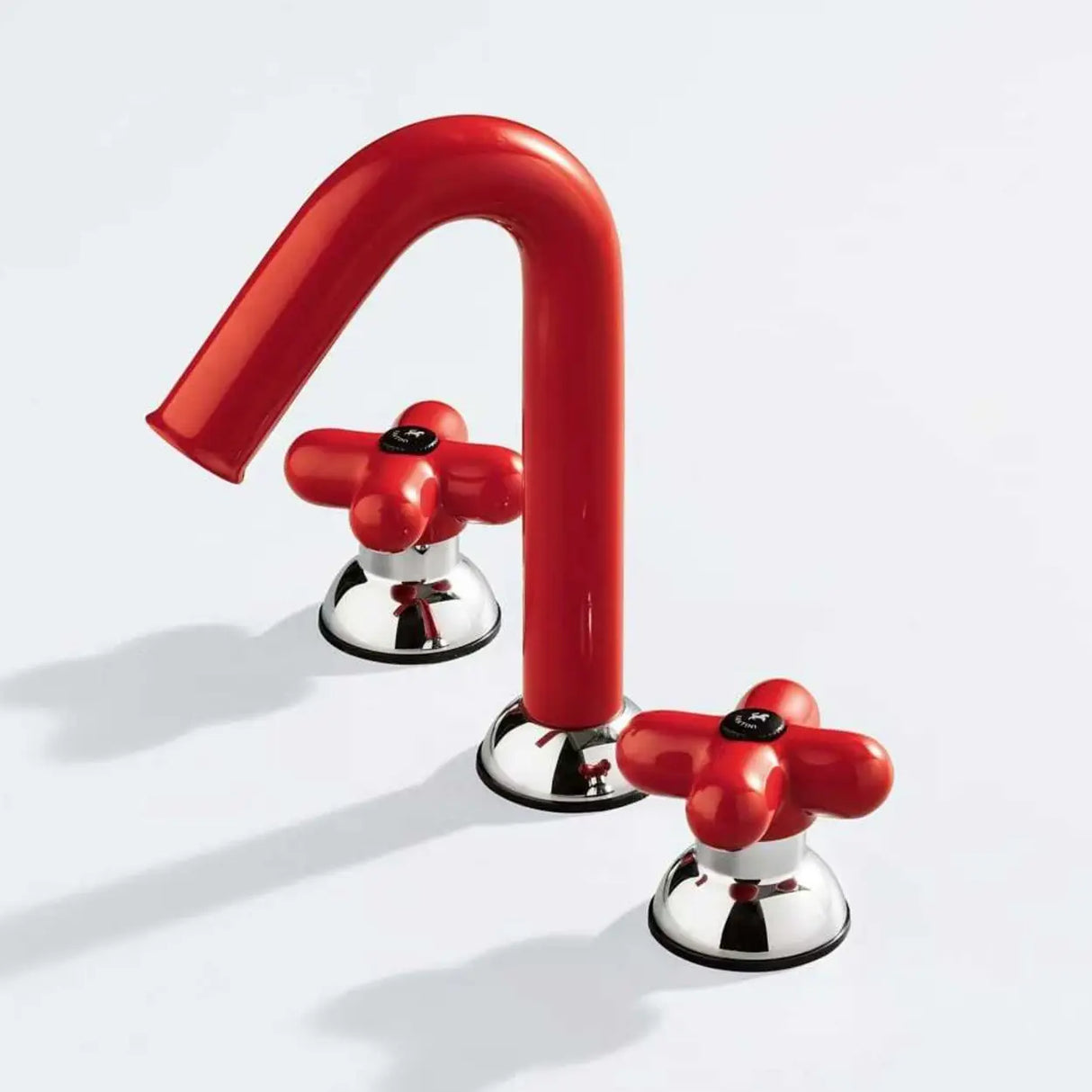 Handle Included L-Shape Copper Red Bathroom Sink Faucet Image - 9