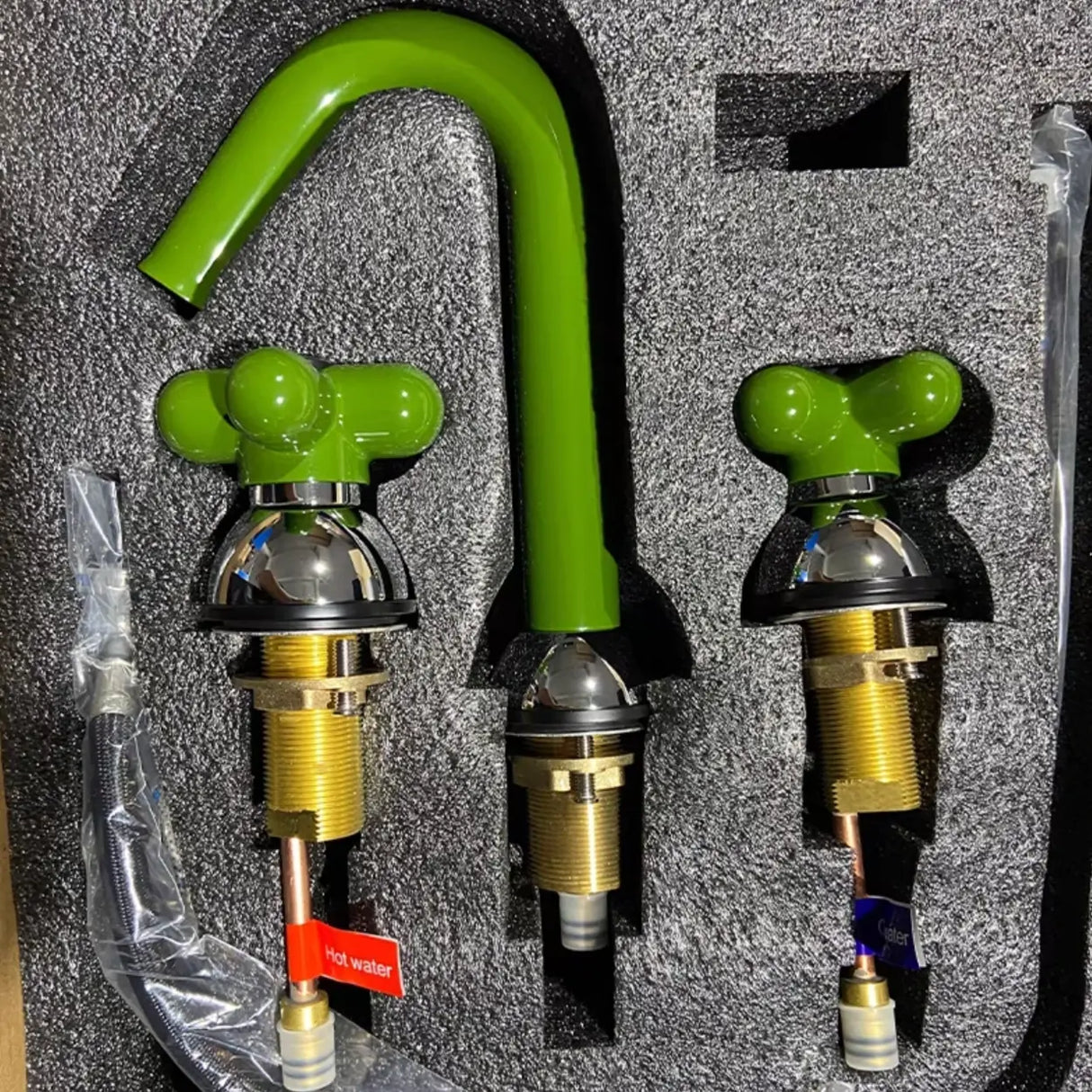 Handle Included L-Shape Copper Red Bathroom Sink Faucet Image - 10