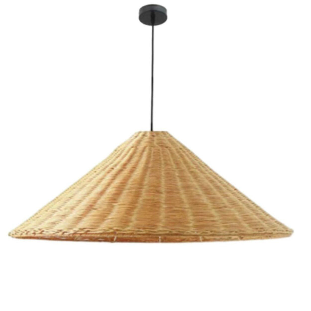 Handwoven Oriental Rattan Cone Pendant Lights Image - 9