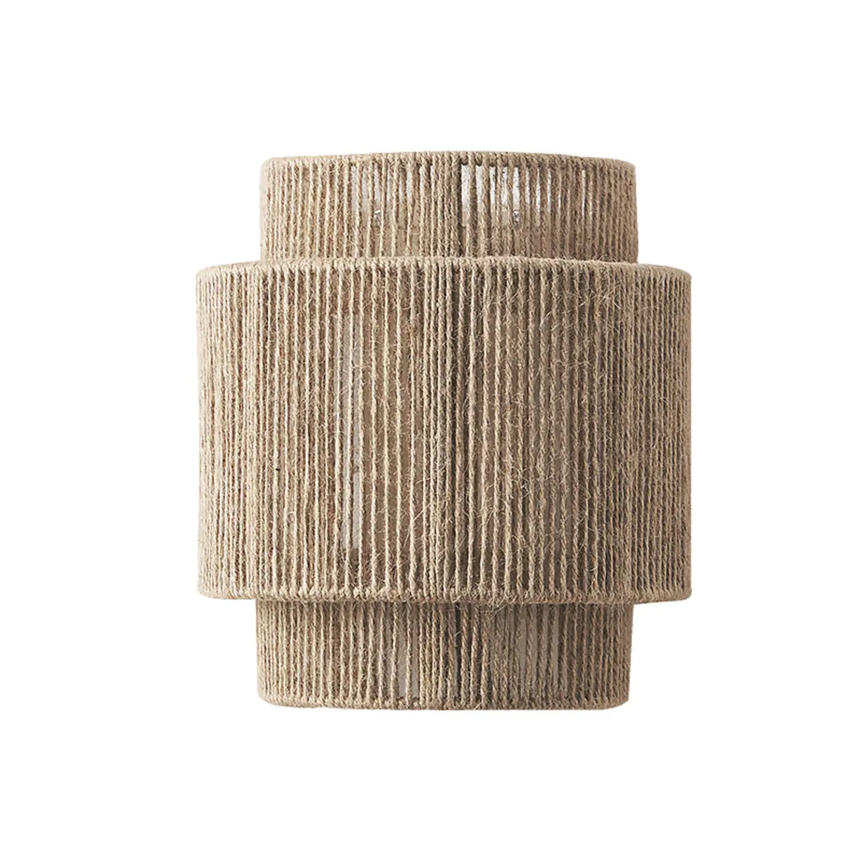 Handwoven Rustic Rope Beige Bedside Wall Sconce Image - 5