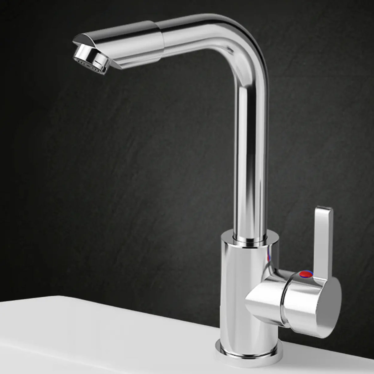 High Arc Copper Gold Touch Bathroom Faucet with Handle Image - 12