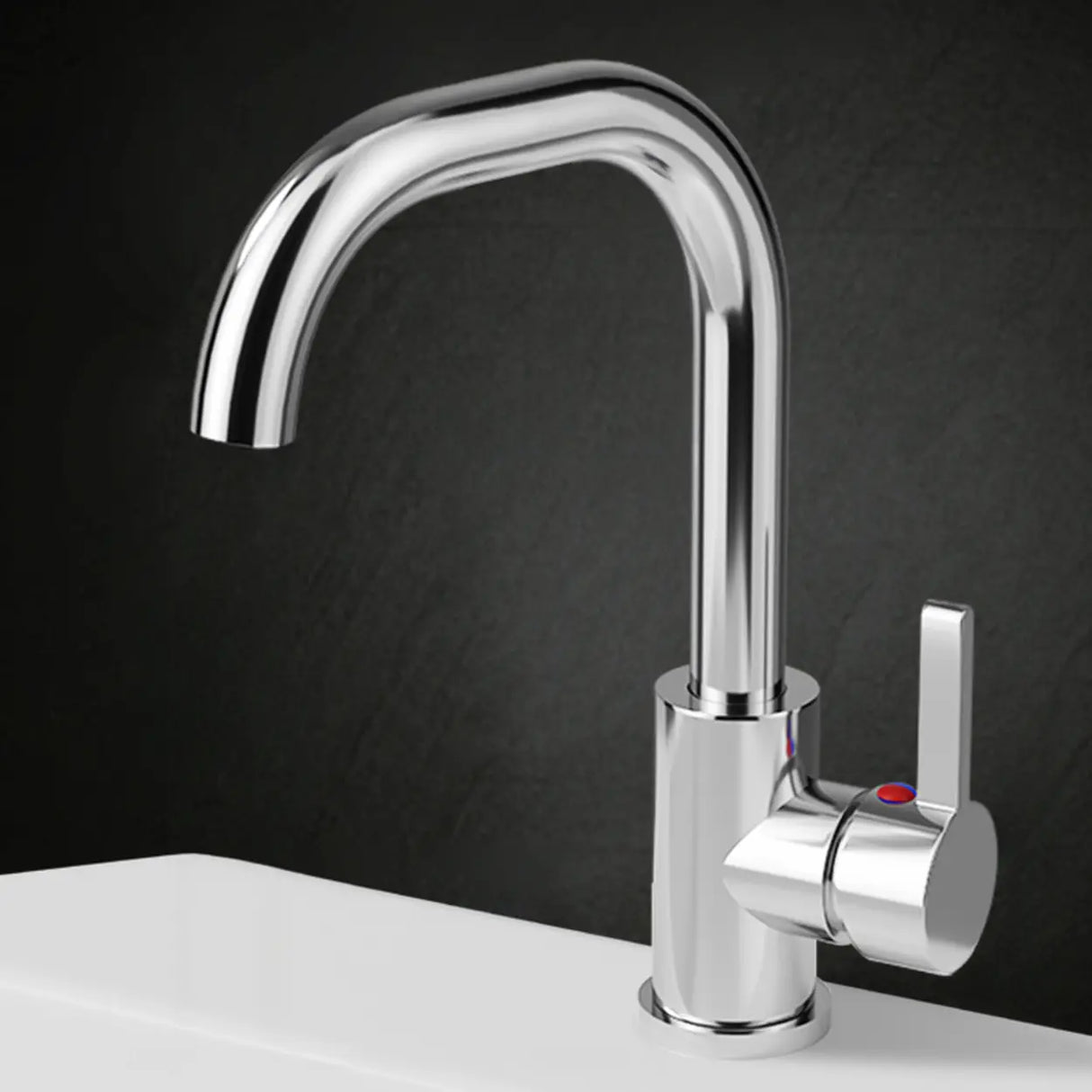 High Arc Copper Gold Touch Bathroom Faucet with Handle Image - 13