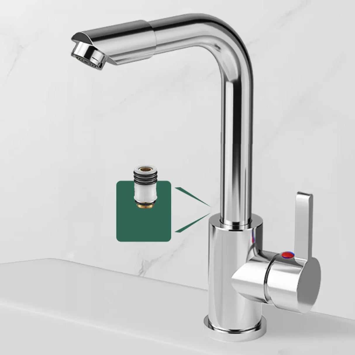 High Arc Copper Gold Touch Bathroom Faucet with Handle Image - 15