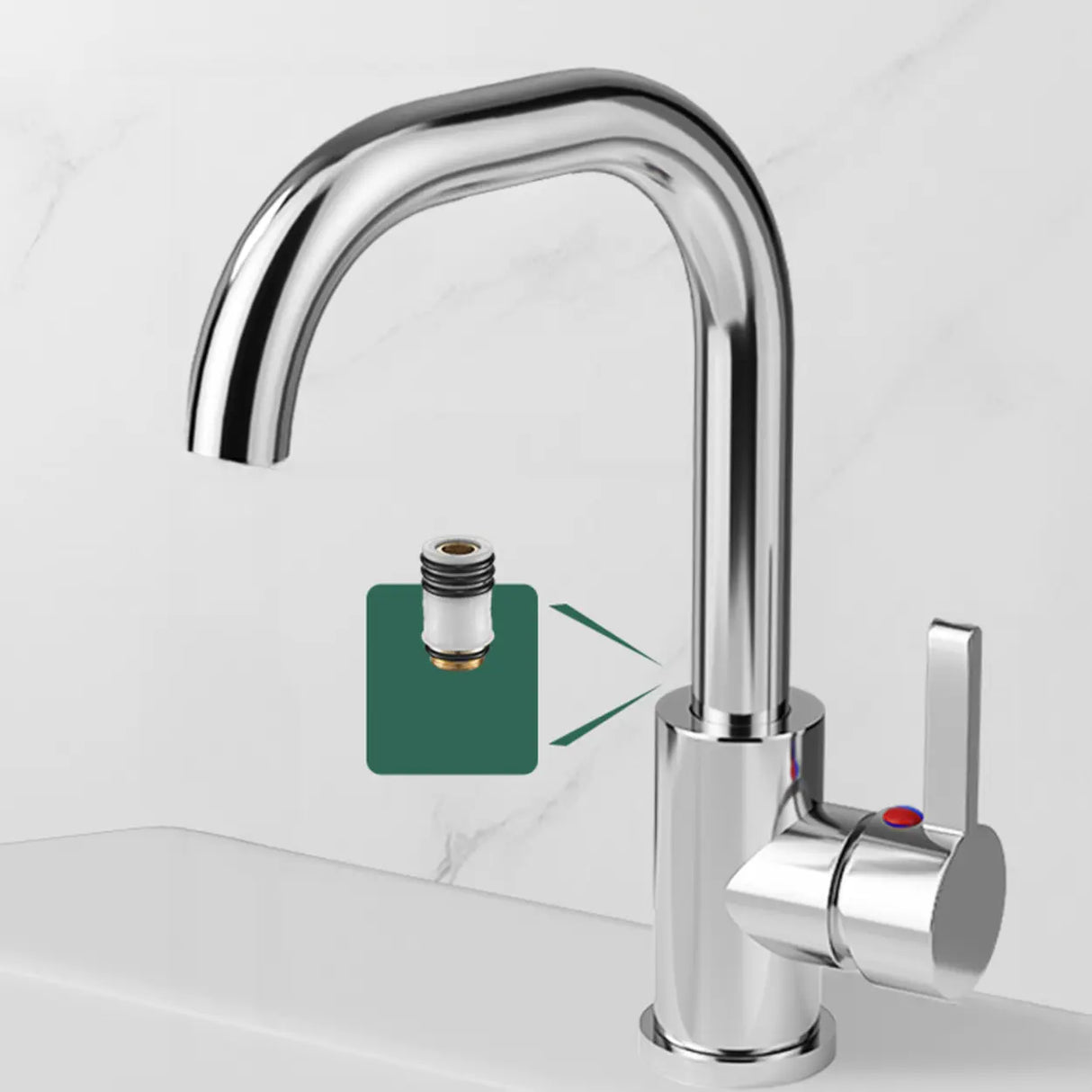 High Arc Copper Gold Touch Bathroom Faucet with Handle Image - 16