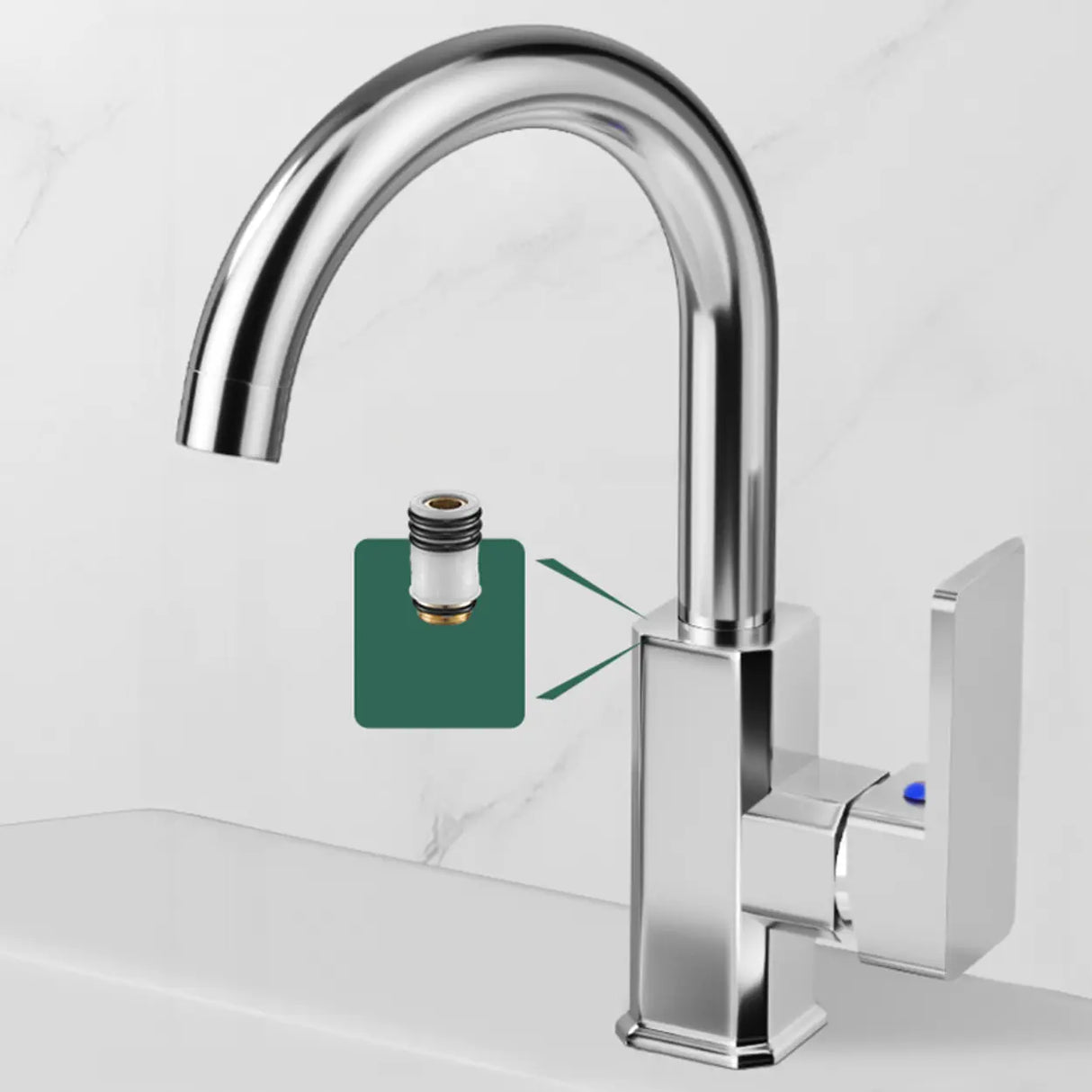 High Arc Copper Gold Touch Bathroom Faucet with Handle Image - 17