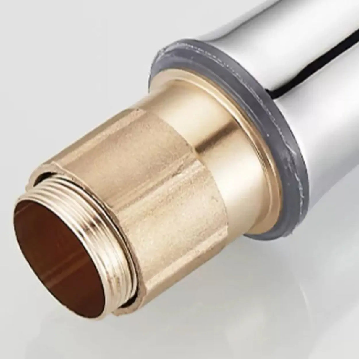 High Arc Copper Gold Touch Bathroom Faucet with Handle Image - 8