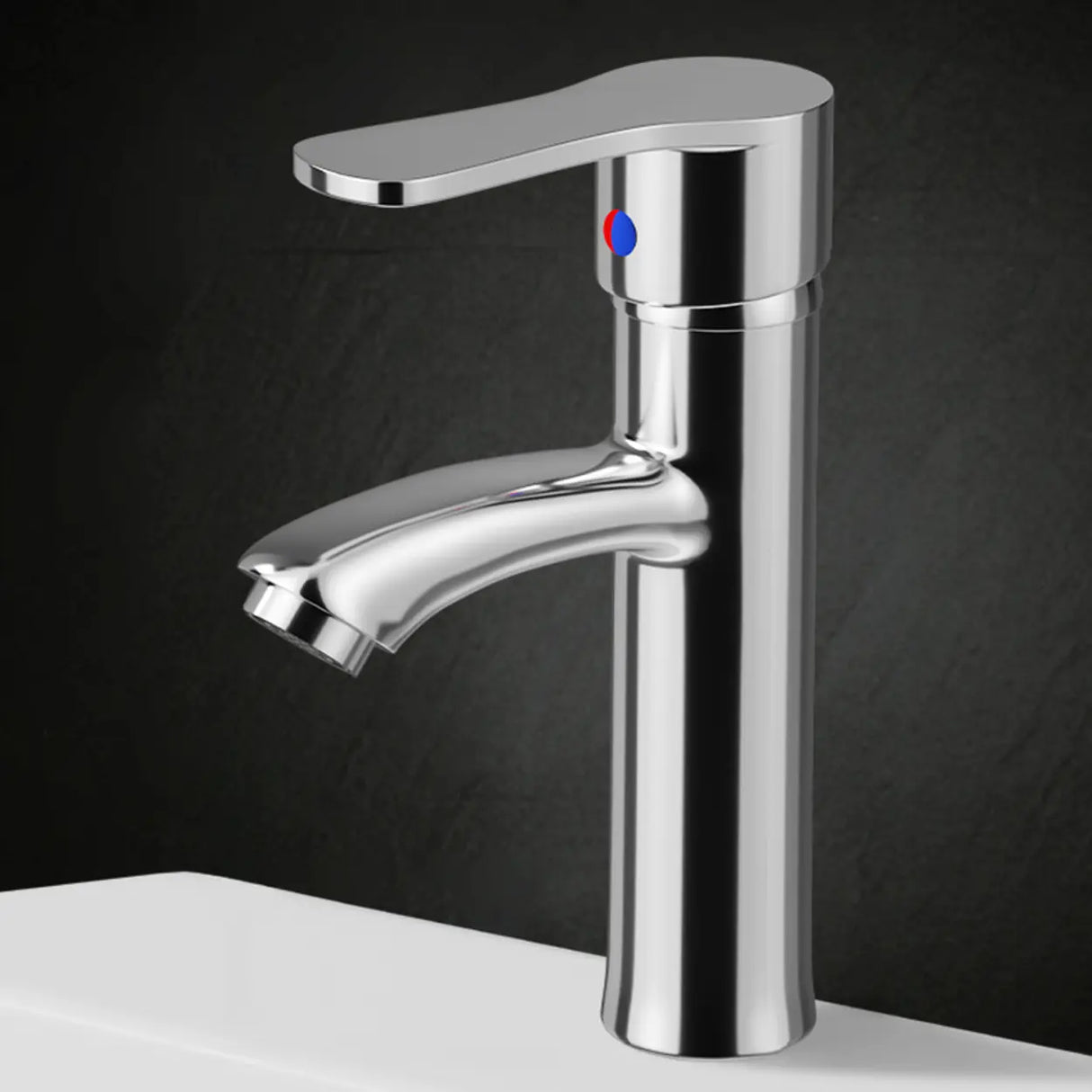 High Arc Copper Gold Touch Bathroom Faucet with Handle Image - 9