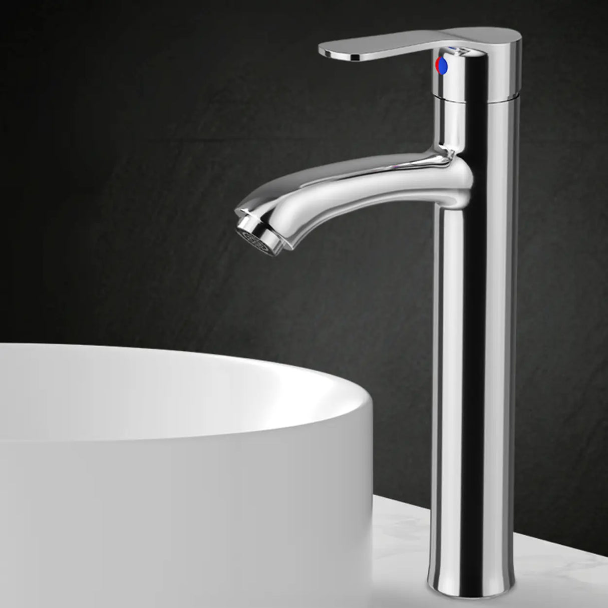 High Arc Copper Gold Touch Bathroom Faucet with Handle Image - 10