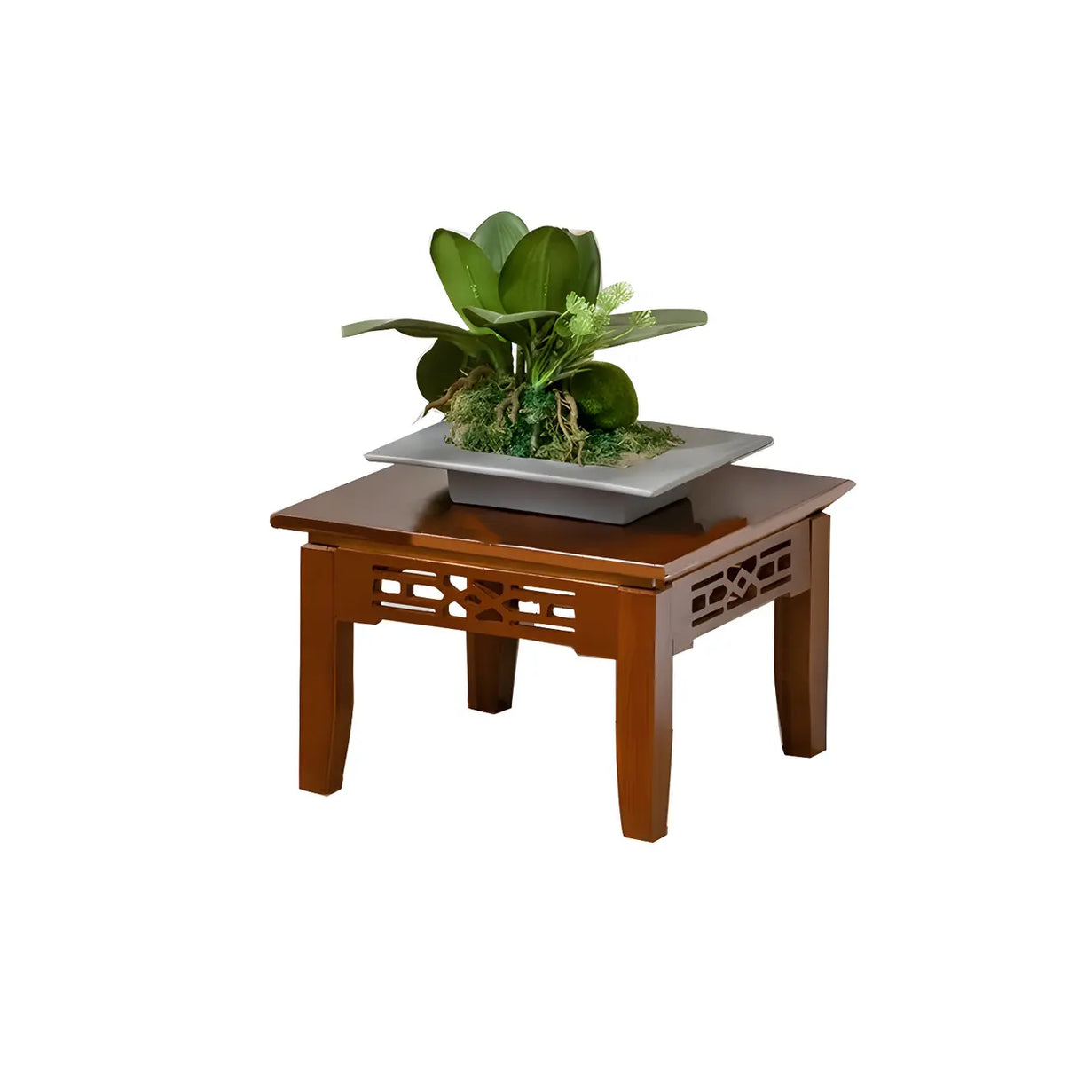 Home Display Modern Waterproof Square Bamboo Plant Stand Image - 10