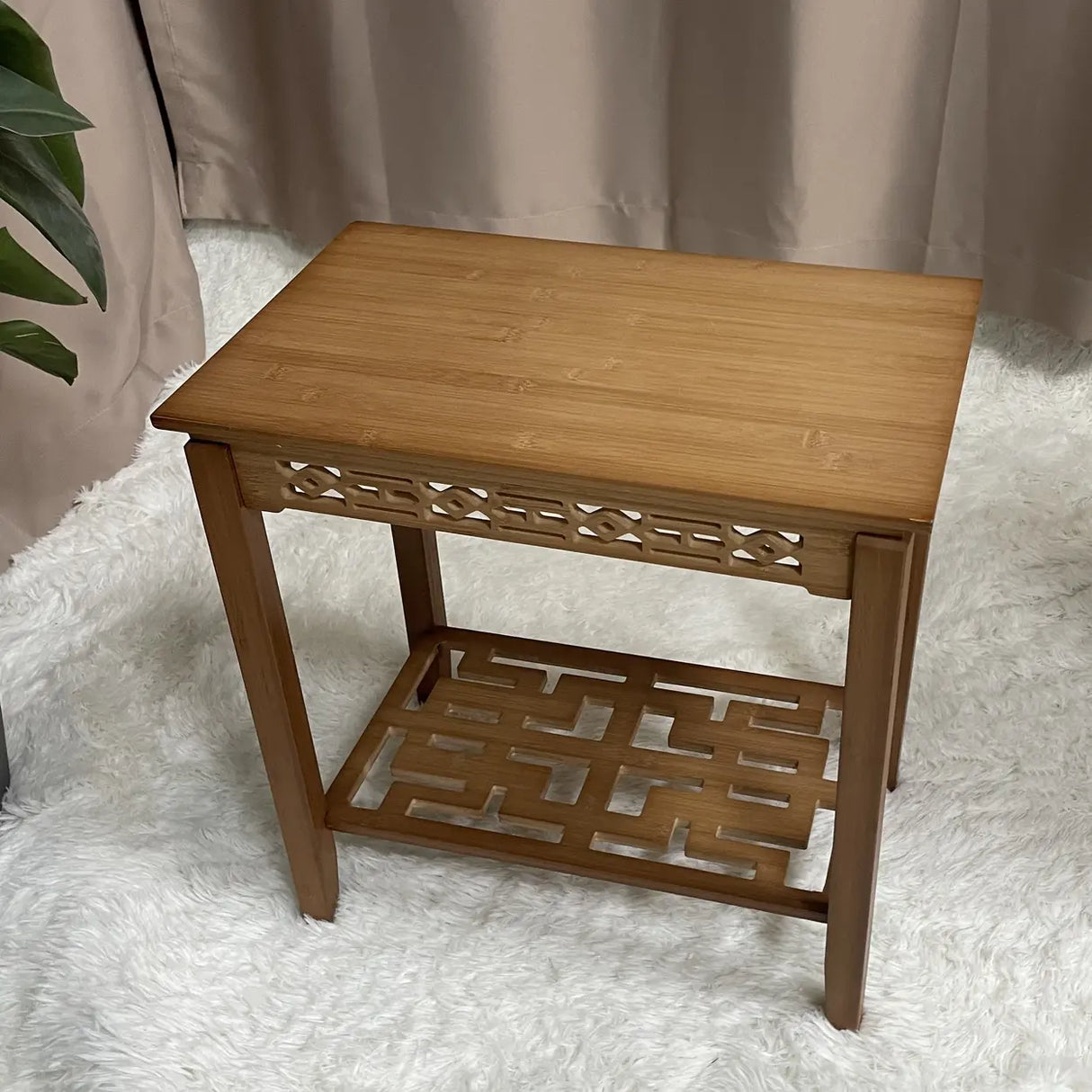 Home Display Modern Waterproof Square Bamboo Plant Stand Image - 13