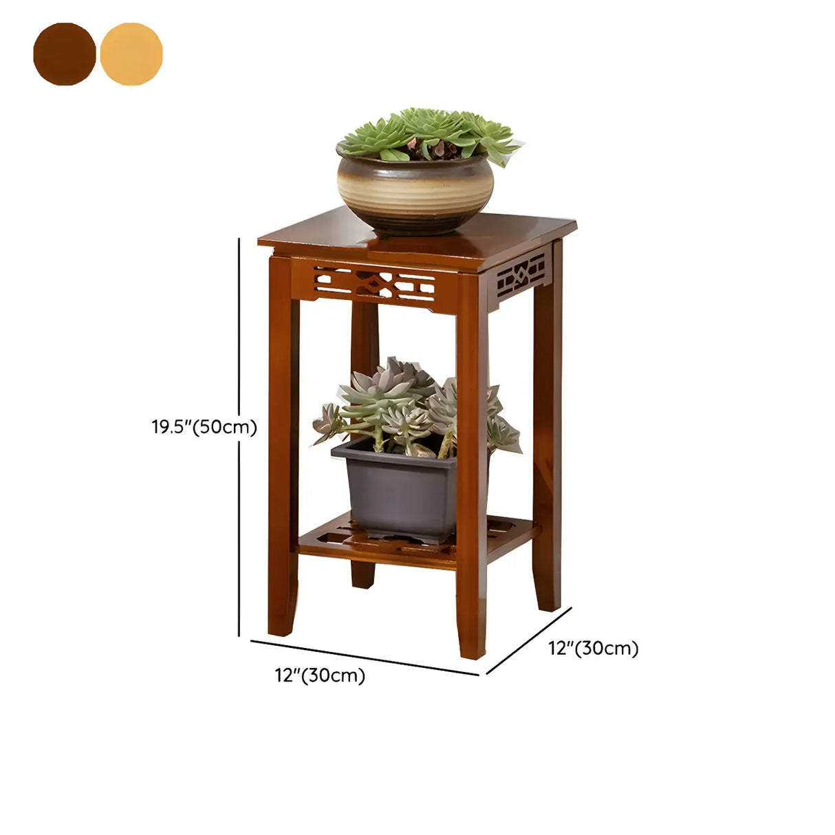 Home Display Modern Waterproof Square Bamboo Plant Stand Image - 30