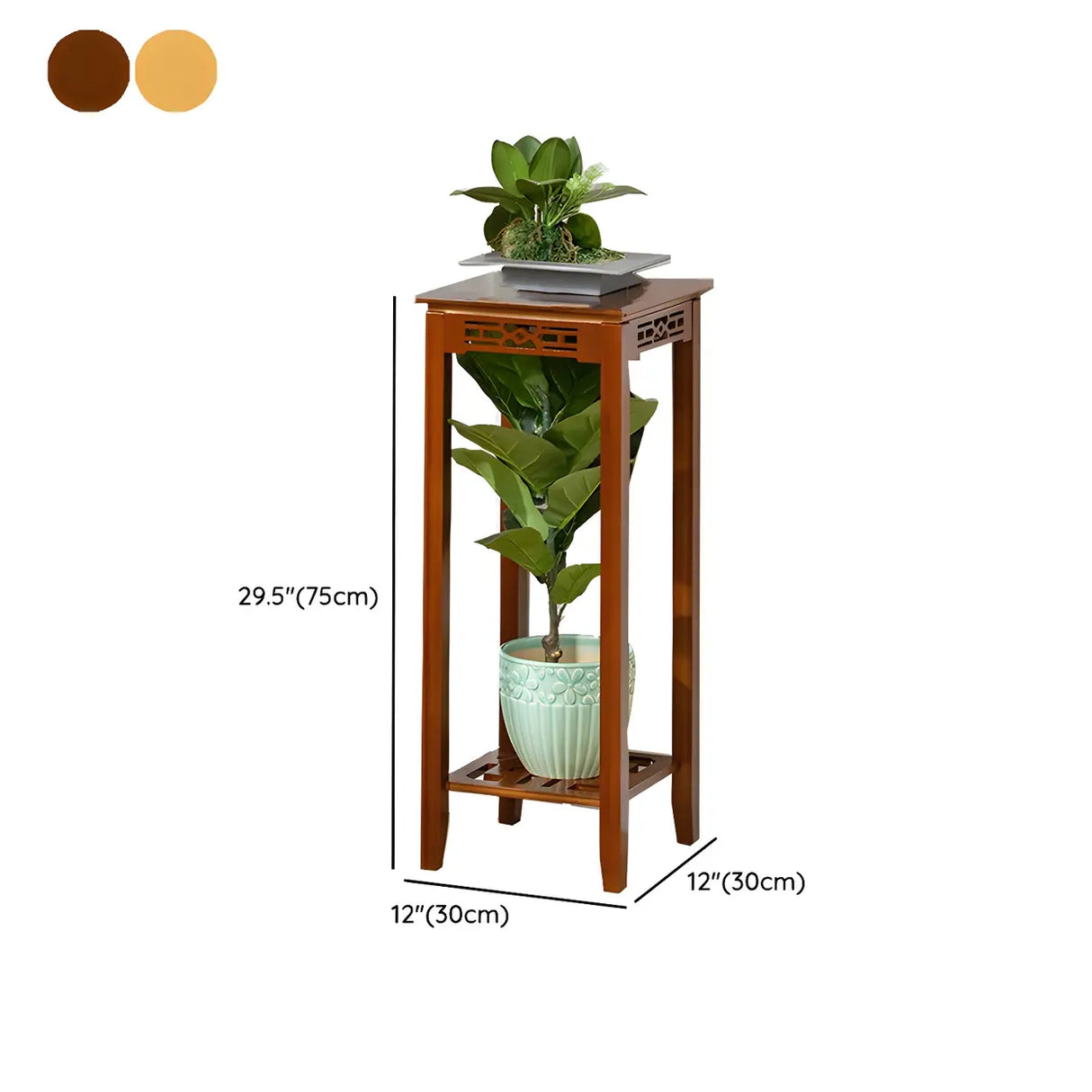 Home Display Modern Waterproof Square Bamboo Plant Stand Image - 31