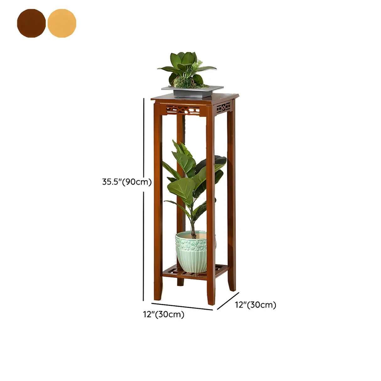 Home Display Modern Waterproof Square Bamboo Plant Stand Image - 32