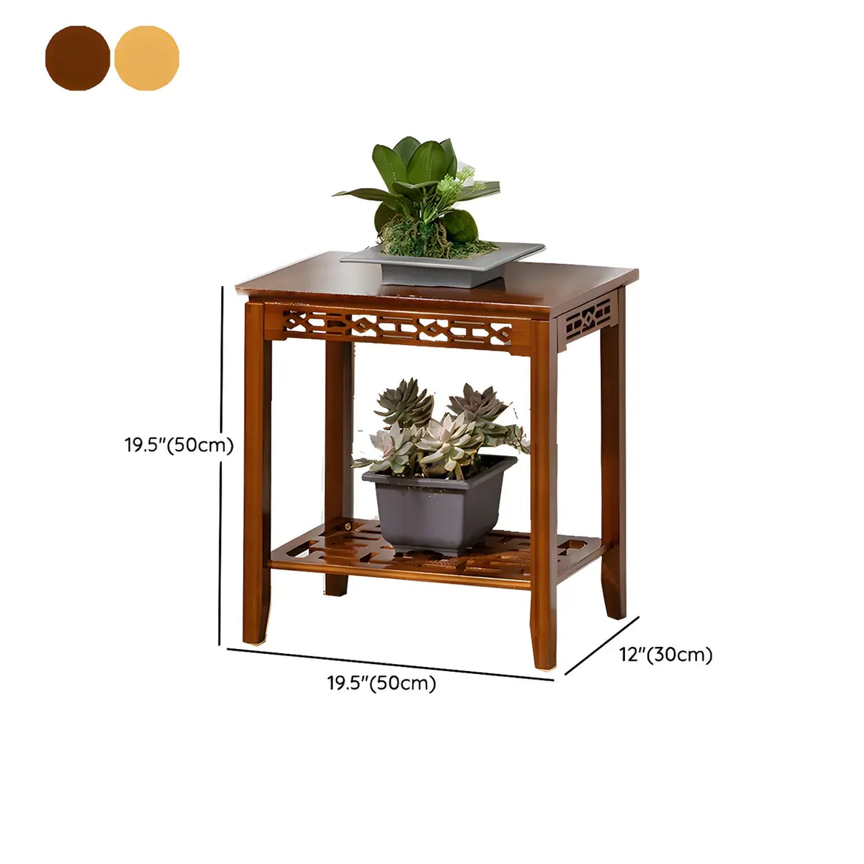 Home Display Modern Waterproof Square Bamboo Plant Stand Image - 34