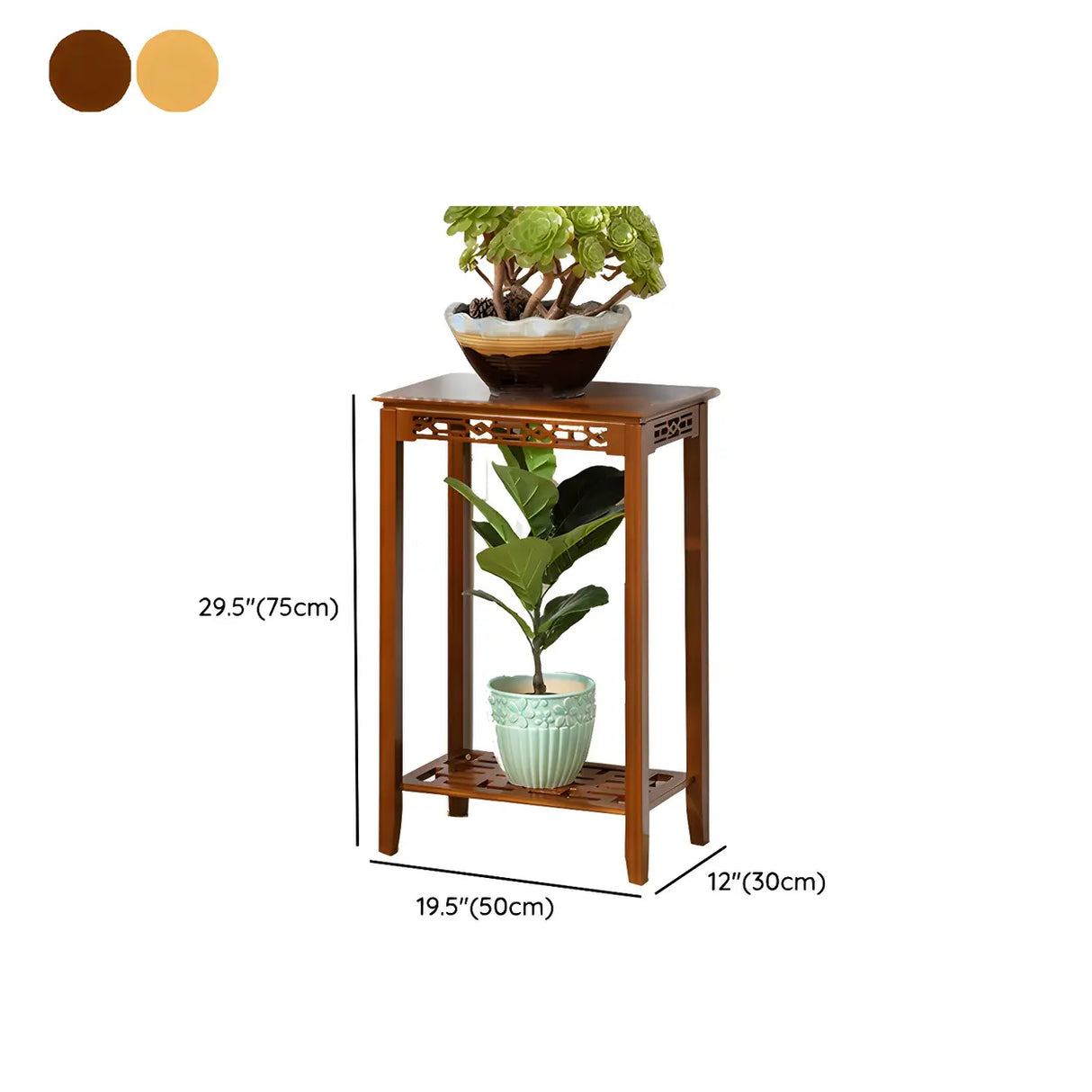 Home Display Modern Waterproof Square Bamboo Plant Stand Image - 35