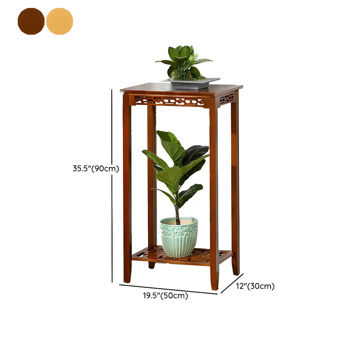 Home Display Modern Waterproof Square Bamboo Plant Stand Image - 36