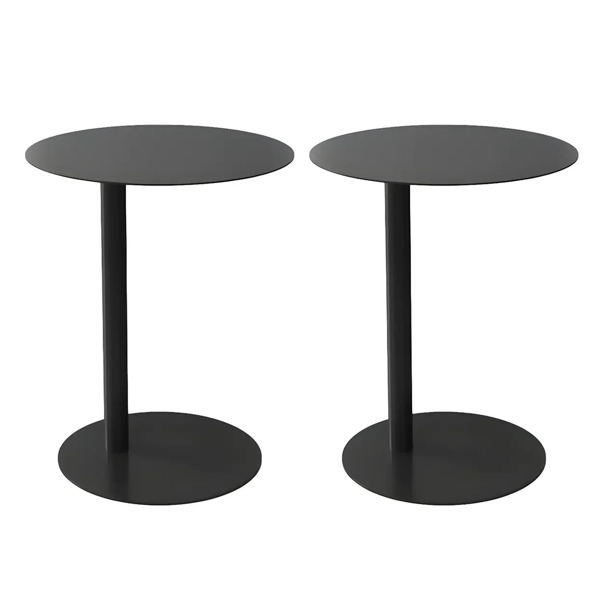 Colorful Round Metal C-Shaped Scandinavian Side Table Image - 9