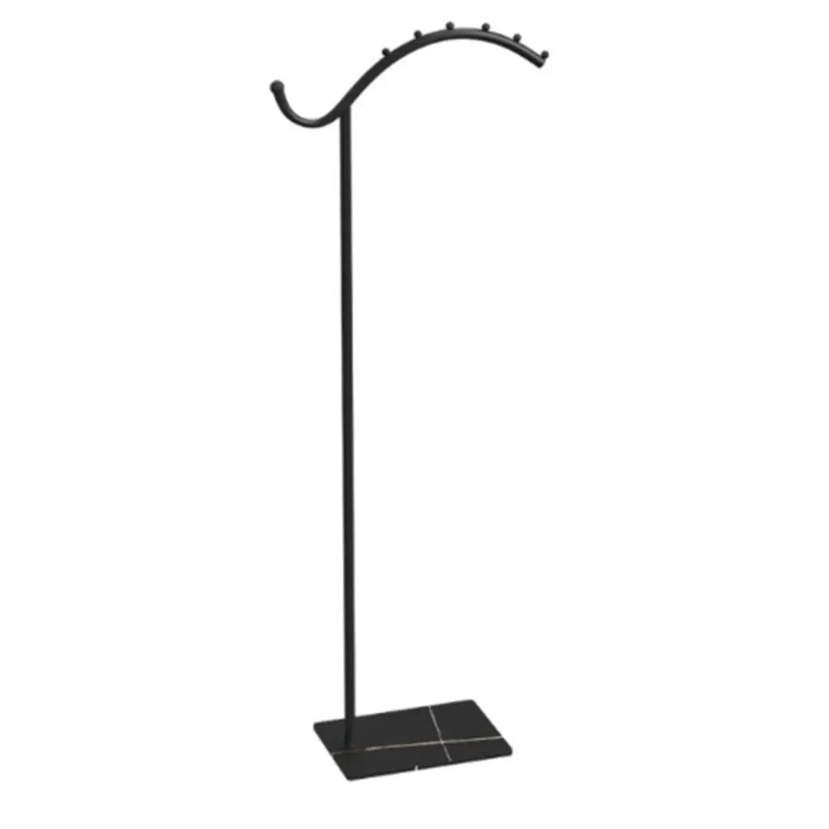 Hooks Curved Metal Black-White Tall Stand Coat Rack Image - 5