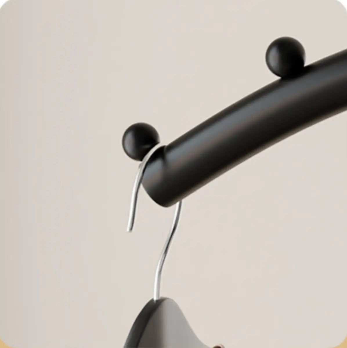 Hooks Curved Metal Black-White Tall Stand Coat Rack Image - 6