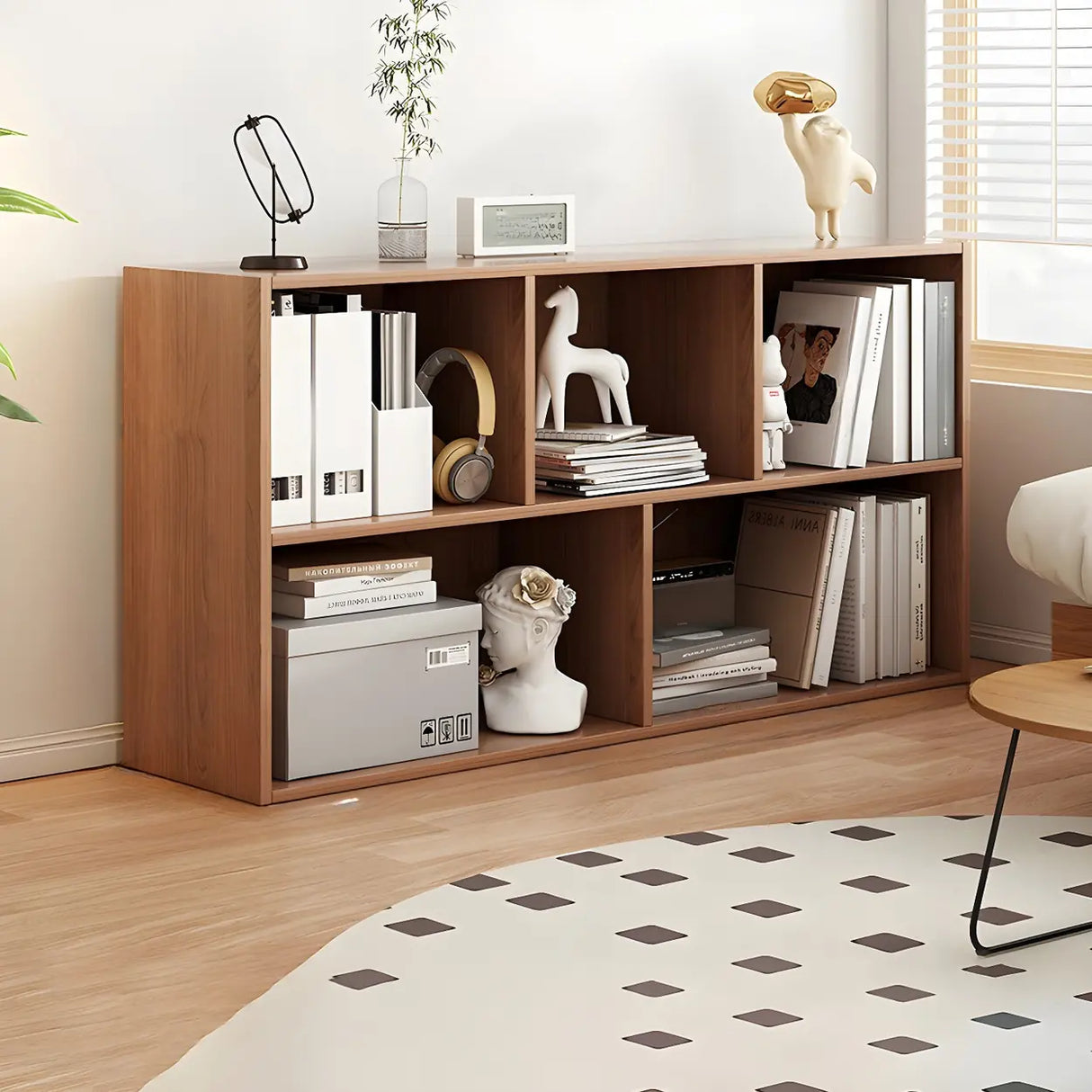 Horizontal Closed Back Cube Storage Bookcase White Image - 10